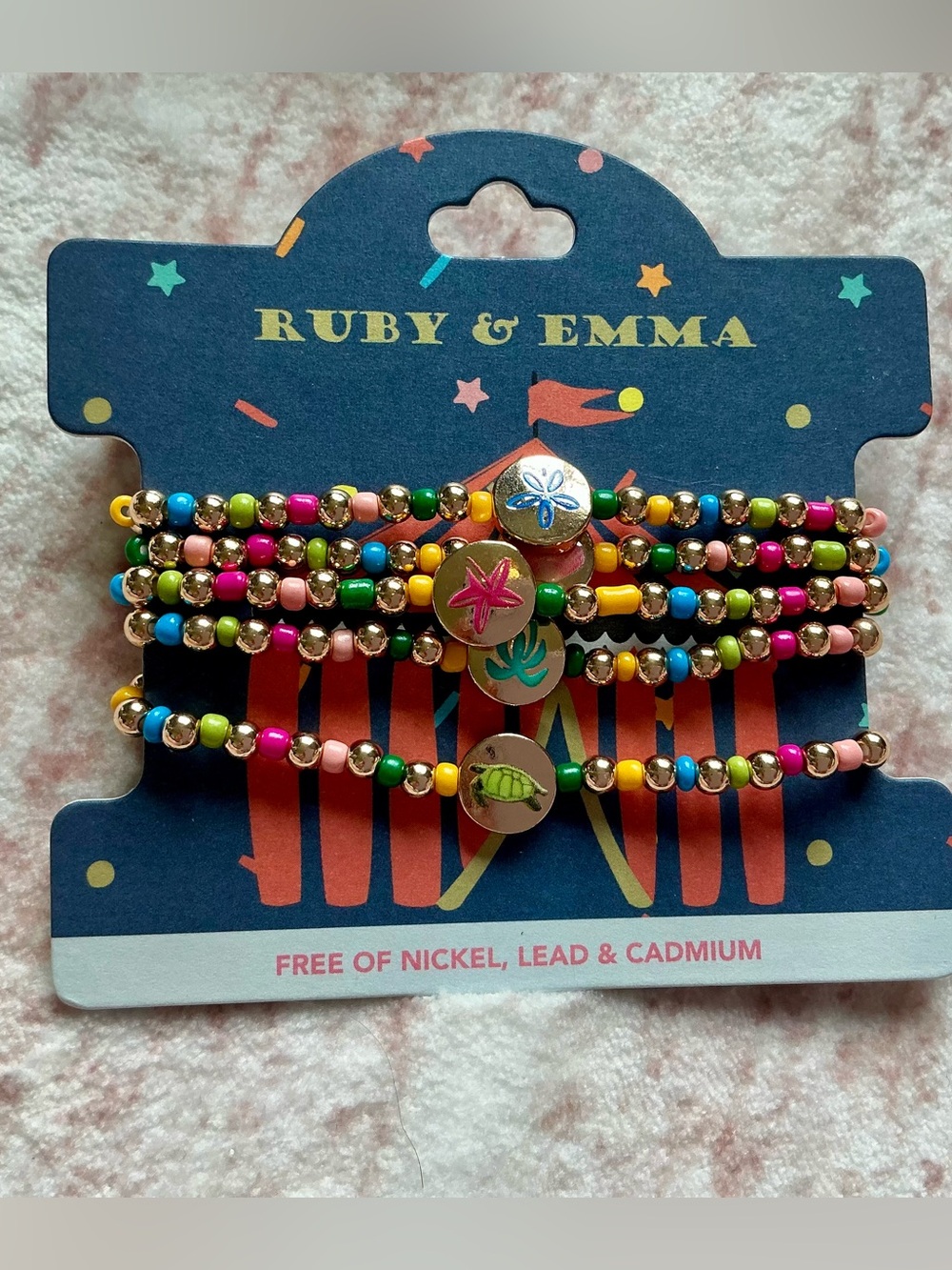 women’s Multicolor Beaded Charm Bracelet Set - Bright Rainbow